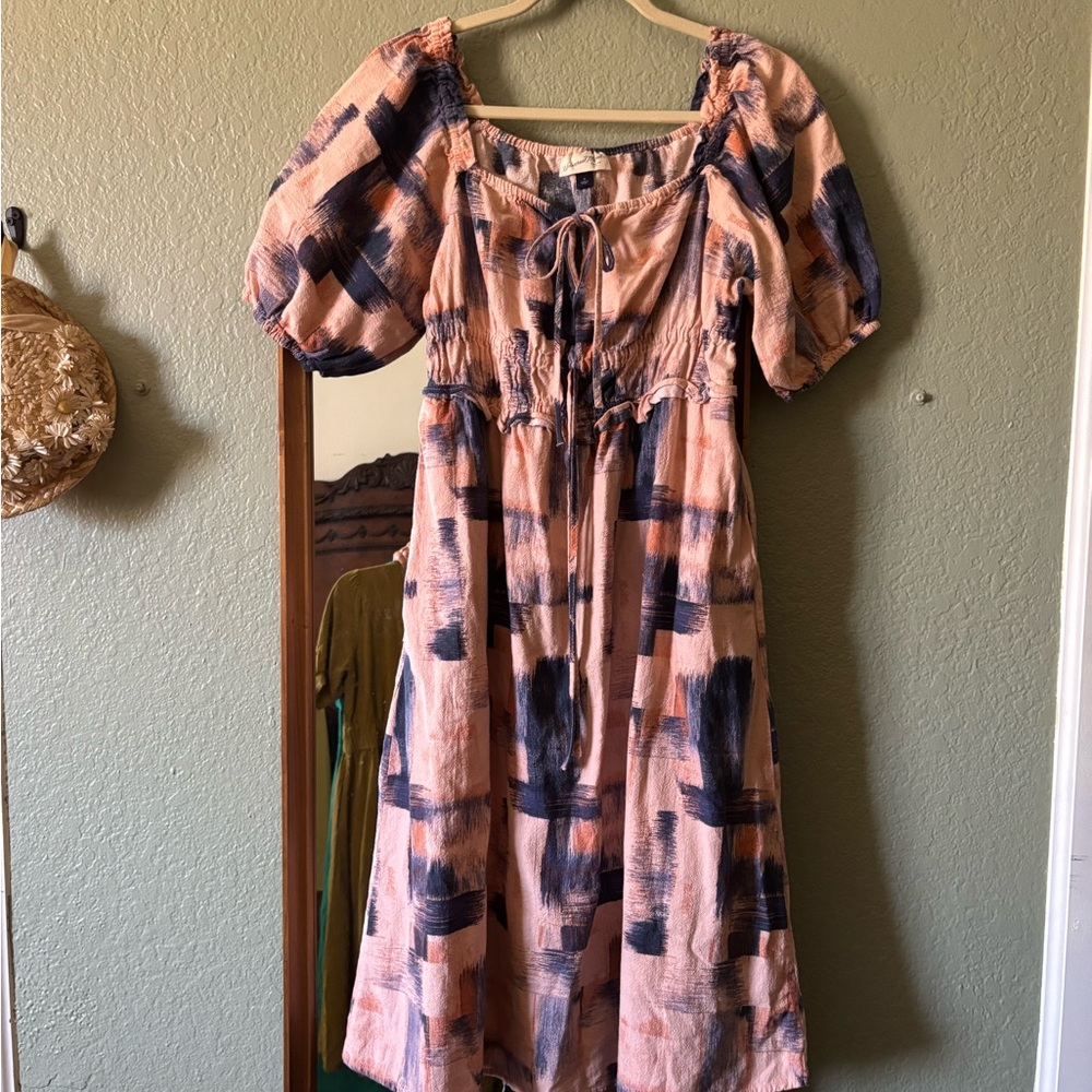 Blush & Brushstroke dress